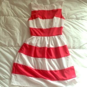 Striped fit and flare dress